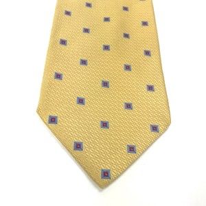 JOS A BANK Gold Yellow Squares Blue Red Geometric Tie Men's Elegant Necktie 4x58